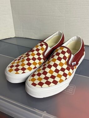 Vans Slip On checkered orange red  Shoes